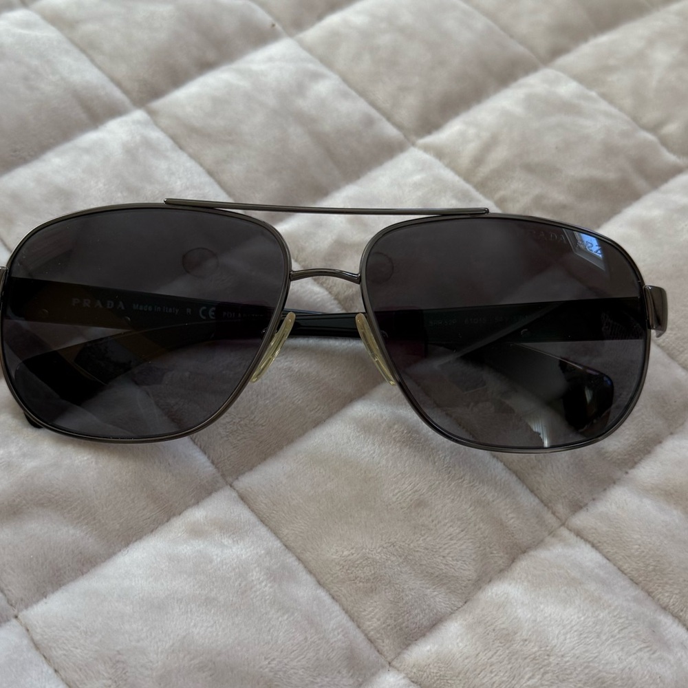 Prada Dark Gray Aviator Sunglasses